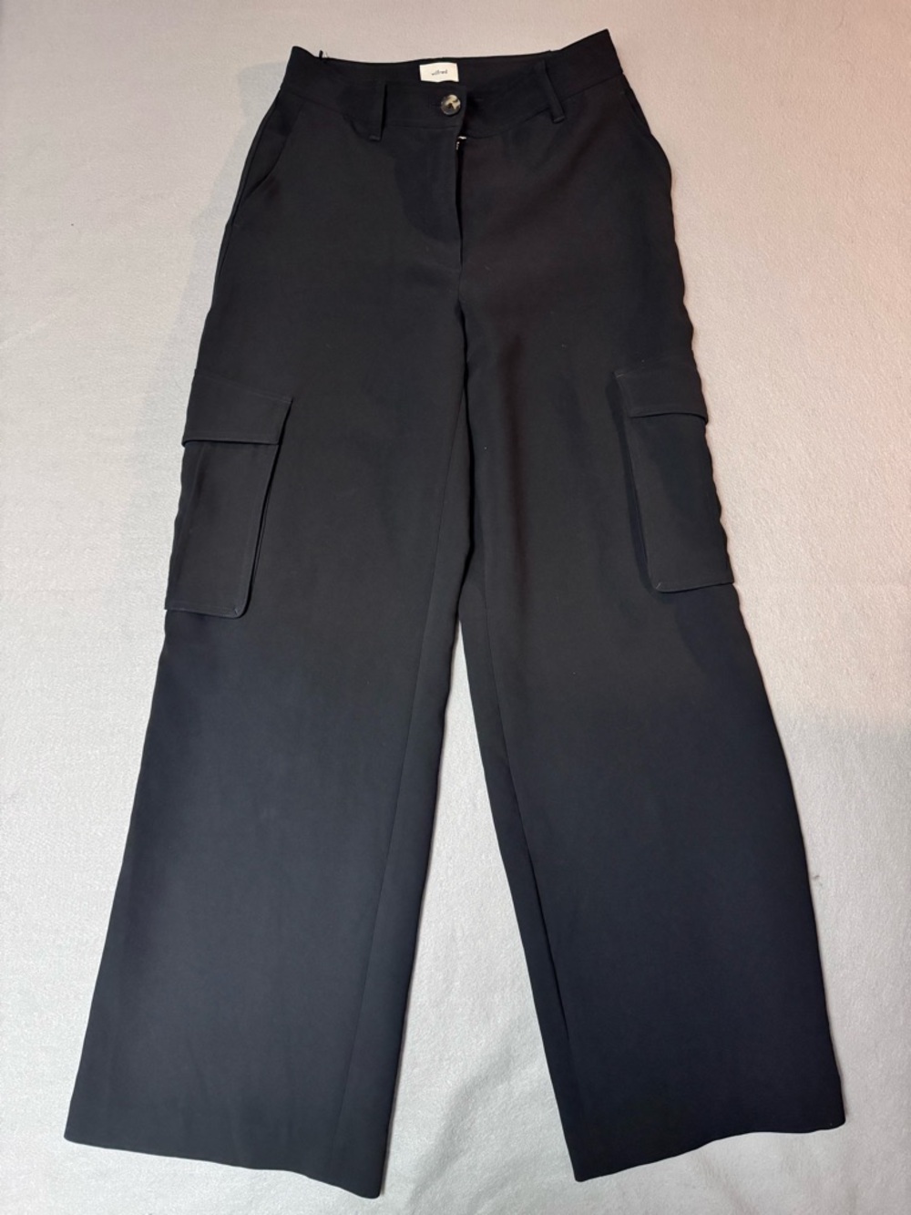 Wilfred Wide-Leg Cargo Trousers - Black